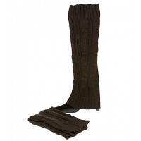 Socks/ Leg Warmers - Knitted Leg Warmers – Brown – SK-LG024BN